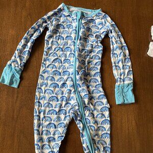 Little Sleepies Blue Rainbow Long Sleeve Zippies 12-18 Mo